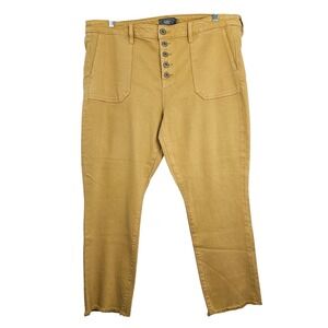 Torrid Womens Plus Size 16 Button Front High‎ Rise Crop Frayed Hem StraightPants